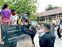 Sinergitas Polri bersama TNI dan Pemda Flotim Tangani Situasi Pasca Erupsi Gunung Api Lewotobi Laki-laki