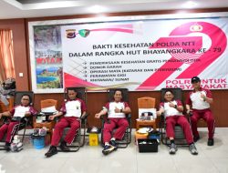 Kapolda NTT Donorkan Darah dalam Bakti Kesehatan HUT Bhayangkara ke-79 di Mapolda NTT