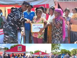 Lantamal VII Kupang Bempati Bantu Korban Erupsi Lewotobi di Desa Konga, Pemkab Flores Timur Mengapresiasi