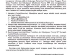 Dinas P dan K Provinsi NTT Terbitkan Edaran, Ingatkan Warga Sekolah Bijak Bermedia Sosial